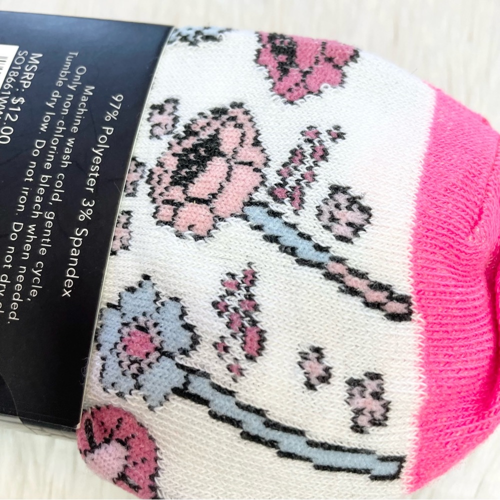 colorful 6 pairs socks pink navy flowers - Picture 7 of 8